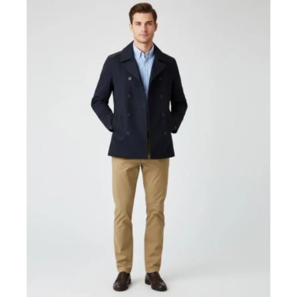 Lacoste Mens Blue Repellant Over Coat  Zip Away Hood BH1525 XL - Picture 4 of 16